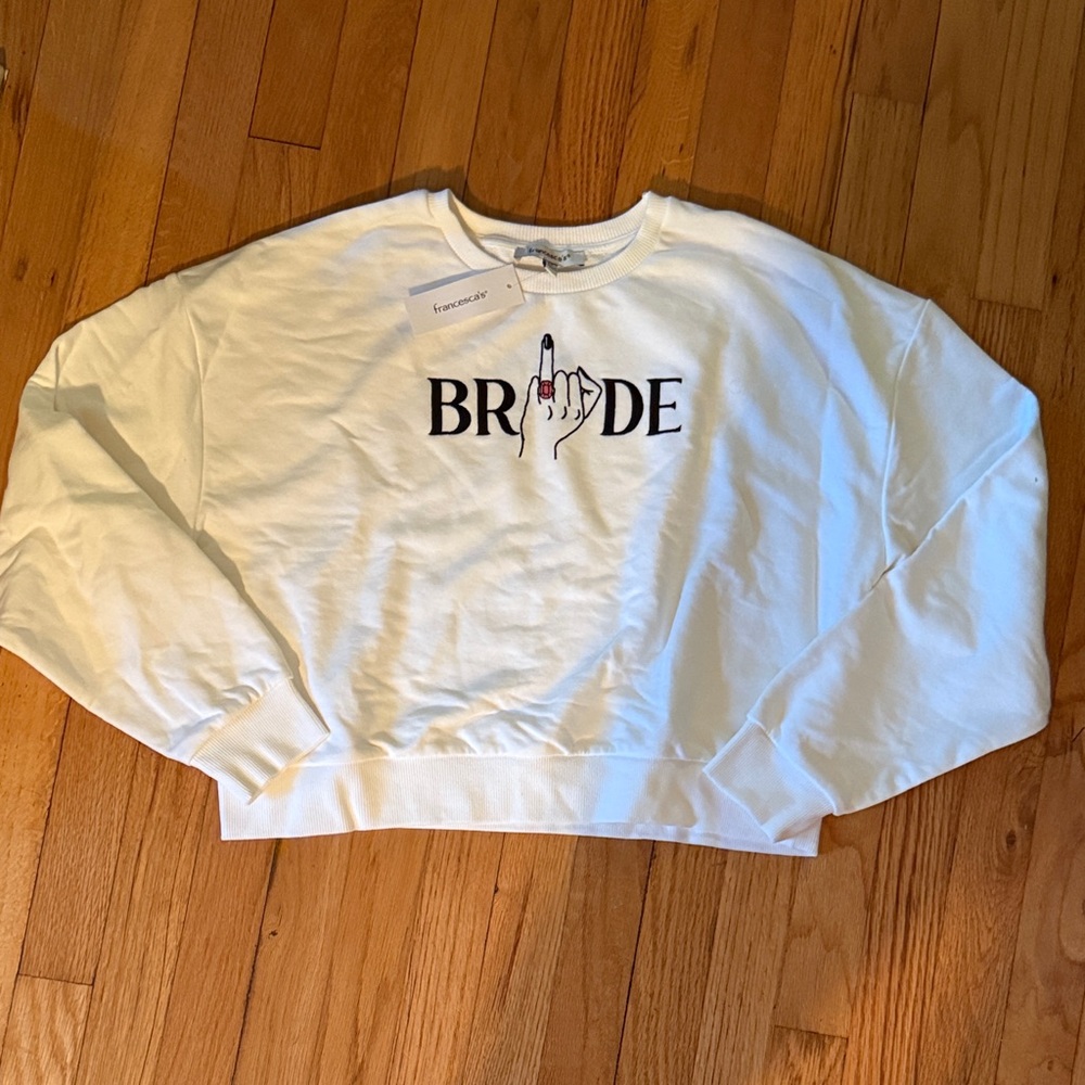 Francesca's Collections White Graphic Sweatshirt